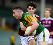 17 October 2020; Eddie Horan of Kerry in action against Cian Monahan of Galway during the EirGrid GAA Football All-Ireland U20 Championship Semi-Final match between Kerry and Galway at the LIT Gaelic Grounds in Limerick. Photo by Matt Browne/Sportsfile