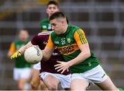 17 October 2020; Eddie Horan of Kerry in action against Cian Monahan of Galway during the EirGrid GAA Football All-Ireland U20 Championship Semi-Final match between Kerry and Galway at the LIT Gaelic Grounds in Limerick. Photo by Matt Browne/Sportsfile