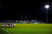 17 October 2020; The Meath team stand together during half-time in the Allianz Football League Division 1 Round 6 match between Dublin and Meath at Parnell Park in Dublin. Photo by Brendan Moran/Sportsfile