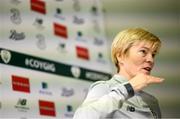 18 October 2020; Head coach Vera Pauw during a virtual Republic of Ireland press conference at her team's training base in Duisburg, Germany. Photo by Stephen McCarthy/Sportsfile