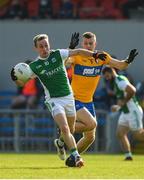 18 October 2020; Ciaran Corrigan of Fermanagh in action against Ciaran Russell of Clare during the Allianz Football League Division 2 Round 6 match between Clare and Fermanagh at Cusack Park in Ennis, Clare. Photo by Diarmuid Greene/Sportsfile