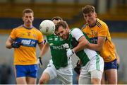 18 October 2020; Declan McCusker of Fermanagh in action against Emmet McMahon of Clare during the Allianz Football League Division 2 Round 6 match between Clare and Fermanagh at Cusack Park in Ennis, Clare. Photo by Diarmuid Greene/Sportsfile