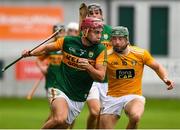 18 October 2020; Fionan MacKessy of Kerry in action against Niall McKenna of Antrim during the Allianz Hurling League Division 2A Final match between Antrim and Kerry at Bord na Mona O'Connor Park in Tullamore, Offaly. Photo by Matt Browne/Sportsfile