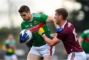 18 October 2020; Lee Keegan of Mayo is tackled by Gary O'Donnell of Galway during the Allianz Football League Division 1 Round 6 match between Galway and Mayo at Tuam Stadium in Tuam, Galway. Photo by Ramsey Cardy/Sportsfile