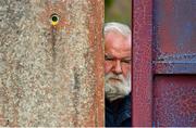 18 October 2020; Supporter Martin Connolly watches the game from outside the stadium during the Allianz Football League Division 1 Round 6 match between Galway and Mayo at Tuam Stadium in Tuam, Galway.  Photo by Ramsey Cardy/Sportsfile