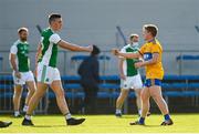 18 October 2020; Stephen McGullion of Fermanagh and Padraic Collins of Clare bump fists after the Allianz Football League Division 2 Round 6 match between Clare and Fermanagh at Cusack Park in Ennis, Clare. Photo by Diarmuid Greene/Sportsfile