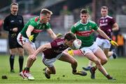 18 October 2020; Michael Daly of Galway in action against Eoghan McLaughlin, left, and Stephen Coen of Mayo during the Allianz Football League Division 1 Round 6 match between Galway and Mayo at Tuam Stadium in Tuam, Galway. Photo by Ramsey Cardy/Sportsfile