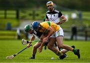 18 October 2020; Conal McGuire of Leitrim in action against Rory McHugh of Sligo during the Allianz Hurling League Division 3B Final match between Sligo and Leitrim at the Connacht Centre of Excellence in Bekan, Mayo. Photo by Harry Murphy/Sportsfile