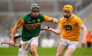 18 October 2020; Michael Leane of Kerry in action against Phelim Duffin of Antrim during the Allianz Hurling League Division 2A Final match between Antrim and Kerry at Bord na Mona O'Connor Park in Tullamore, Offaly. Photo by Matt Browne/Sportsfile