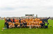 18 October 2020; Antrim players celebrate with the cup after the Allianz Hurling League Division 2A Final match between Antrim and Kerry at Bord na Mona O'Connor Park in Tullamore, Offaly. Photo by Matt Browne/Sportsfile