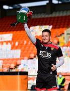 18 October 2020; Stephen Keith of Down lifts the cup following the Allianz Hurling League Division 2B Final match between Down and Derry at the Athletic Grounds in Armagh. Photo by Sam Barnes/Sportsfile