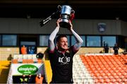 18 October 2020; Stephen Keith of Down lifts the cup following the Allianz Hurling League Division 2B Final match between Down and Derry at the Athletic Grounds in Armagh. Photo by Sam Barnes/Sportsfile