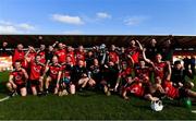 18 October 2020; The Down team celebrate with the cup following the Allianz Hurling League Division 2B Final match between Down and Derry at the Athletic Grounds in Armagh. Photo by Sam Barnes/Sportsfile