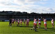 18 October 2020; Derry players watch on dejected during the presentation following the Allianz Hurling League Division 2B Final match between Down and Derry at the Athletic Grounds in Armagh. Photo by Sam Barnes/Sportsfile