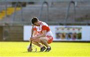 18 October 2020; Darragh Cartin of Derry dejected following the Allianz Hurling League Division 2B Final match between Down and Derry at the Athletic Grounds in Armagh. Photo by Sam Barnes/Sportsfile