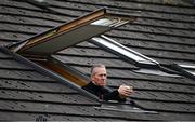 18 October 2020; A supporter watches on from his home during the Allianz Football League Division 1 Round 6 match between Galway and Mayo at Tuam Stadium in Tuam, Galway. Photo by Ramsey Cardy/Sportsfile