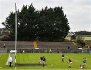 18 October 2020; Conor Loftus of Mayo scores his side's third goal during the Allianz Football League Division 1 Round 6 match between Galway and Mayo at Tuam Stadium in Tuam, Galway. Photo by Ramsey Cardy/Sportsfile