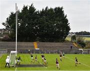 18 October 2020; Aidan O'Shea of Mayo fists a point during the Allianz Football League Division 1 Round 6 match between Galway and Mayo at Tuam Stadium in Tuam, Galway. Photo by Ramsey Cardy/Sportsfile