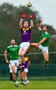 18 October 2020; Nick Doyle of Wexford in action against Darragh Treacy of Limerick during the Allianz Football League Division 4 Round 6 match between Limerick and Wexford at Mick Neville Park in Rathkeale, Limerick. Photo by Eóin Noonan/Sportsfile