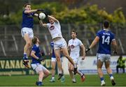 18 October 2020; Kevin Feely of Kildare claims a mark ahead of Gearóid McKiernan of Cavan during the Allianz Football League Division 2 Round 6 match between Kildare and Cavan at St Conleth's Park in Newbridge, Kildare. Photo by Piaras Ó Mídheach/Sportsfile