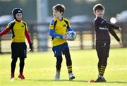 18 October 2020; Jude Murphy, centre, during Ashbourne RFC Minis rugby training at Ashbourne RFC in Ashbourne, Meath. Photo by Piaras Ó Mídheach/Sportsfile