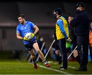 17 October 2020; Emmet Ó Conghaile of Dublin watched by Dublin manager Dessie Farrell during the Allianz Football League Division 1 Round 6 match between Dublin and Meath at Parnell Park in Dublin. Photo by Ramsey Cardy/Sportsfile