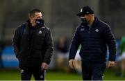 17 October 2020; Dublin manager Dessie Farrell, right, and media manager Seamus McCormack during the Allianz Football League Division 1 Round 6 match between Dublin and Meath at Parnell Park in Dublin. Photo by Ramsey Cardy/Sportsfile