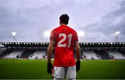 17 October 2020; Gerry Garland of Louth prepares to come on during the Allianz Football League Division 3 Round 6 match between Cork and Louth at Páirc Ui Chaoimh in Cork. Photo by Harry Murphy/Sportsfile