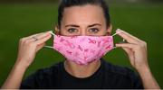 19 October 2020; Republic of Ireland captain Katie McCabe poses for a portrait at their training base in Duisburg, Germany, where her side have linked up with Breast Cancer Ireland to help raise awareness in the month of October. With one in nine women diagnosed with breast cancer in their lifetime and 30 percent of those between the ages of 20-50, the Ireland players are keen to use their profile to shine a spotlight on these worrying statistics. As they prepare for Friday’s UEFA Women’s EURO 2022 qualifier away to Ukraine in Kiev, the Ireland squad took time to raise awareness by wearing Breast Cancer Ireland face-masks, which can be bought here to support funding for further research. Photo by Stephen McCarthy/Sportsfile