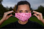 19 October 2020; Republic of Ireland captain Katie McCabe poses for a portrait at their training base in Duisburg, Germany, where her side have linked up with Breast Cancer Ireland to help raise awareness in the month of October. With one in nine women diagnosed with breast cancer in their lifetime and 30 percent of those between the ages of 20-50, the Ireland players are keen to use their profile to shine a spotlight on these worrying statistics. As they prepare for Friday’s UEFA Women’s EURO 2022 qualifier away to Ukraine in Kiev, the Ireland squad took time to raise awareness by wearing Breast Cancer Ireland face-masks, which can be bought here to support funding for further research. Photo by Stephen McCarthy/Sportsfile