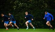 19 October 2020; Leinster players, from left, Ciarán Frawley, Jimmy O'Brien, Tommy O'Brien and Michael Silvester during Leinster Rugby squad training at UCD in Dublin. Photo by Ramsey Cardy/Sportsfile