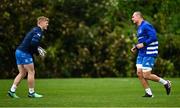 19 October 2020; Tommy O'Brien, right, and Rhys Ruddock during Leinster Rugby squad training at UCD in Dublin. Photo by Ramsey Cardy/Sportsfile