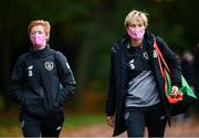 19 October 2020; Head coach Vera Pauw, right, and assistant coach Eileen Gleeson arrive for a Republic of Ireland Women training session at Sportschule Wedau in Duisburg, Germany. Photo by Stephen McCarthy/Sportsfile