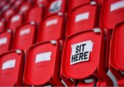 19 October 2020; Seating is seen ahead of the SSE Airtricity League Premier Division match between Derry City and Dundalk at Ryan McBride Brandywell Stadium in Derry. Photo by Harry Murphy/Sportsfile