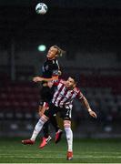 19 October 2020; Greg Sloggett of Dundalk in action against Adam Hammill of Derry City during the SSE Airtricity League Premier Division match between Derry City and Dundalk at Ryan McBride Brandywell Stadium in Derry. Photo by Harry Murphy/Sportsfile