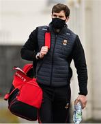 18 October 2020; Aidan O'Shea of Mayo arrives ahead of the Allianz Football League Division 1 Round 6 match between Galway and Mayo at Tuam Stadium in Tuam, Galway. Photo by Ramsey Cardy/Sportsfile