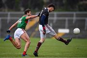 18 October 2020; Galway goalkeeper Connor Gleeson is tackled by Aidan O'Shea of Mayo during the Allianz Football League Division 1 Round 6 match between Galway and Mayo at Tuam Stadium in Tuam, Galway. Photo by Ramsey Cardy/Sportsfile