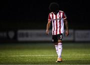 19 October 2020; A dejected Walter Figueira of Derry City leaves the pitch following the SSE Airtricity League Premier Division match between Derry City and Dundalk at Ryan McBride Brandywell Stadium in Derry. Photo by Harry Murphy/Sportsfile