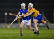 19 October 2020; Devon Ryan of Tipperary in action against William Halpin of Clare during the Bord Gáis Energy Munster Hurling Under 20 Championship Quarter-Final match between Tipperary and Clare at Semple Stadium in Thurles, Tipperary. Photo by Piaras Ó Mídheach/Sportsfile