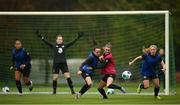 20 October 2020; Jamie Finn in action against Aine O'Gorman, left, and Ellen Molloy, right, during a Republic of Ireland Women training session at Sportschule Wedau in Duisburg, Germany. Photo by Stephen McCarthy/Sportsfile