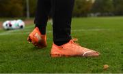 20 October 2020; A detailed view of the boots worn by Katie McCabe during a Republic of Ireland Women training session at Sportschule Wedau in Duisburg, Germany. Photo by Stephen McCarthy/Sportsfile