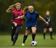 20 October 2020; Ellen Molloy, right, and Kyra Carusa during a Republic of Ireland Women training session at Sportschule Wedau in Duisburg, Germany. Photo by Stephen McCarthy/Sportsfile