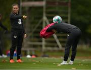 20 October 2020; Keeva Keenan and Harriet Scott, left, during a Republic of Ireland Women training session at Sportschule Wedau in Duisburg, Germany. Photo by Stephen McCarthy/Sportsfile