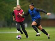 20 October 2020; Rianna Jarrett and Kyra Carusa, left, during a Republic of Ireland Women training session at Sportschule Wedau in Duisburg, Germany. Photo by Stephen McCarthy/Sportsfile