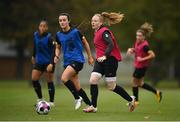 20 October 2020; Amber Barrett and Niamh Farrelly, left, during a Republic of Ireland Women training session at Sportschule Wedau in Duisburg, Germany. Photo by Stephen McCarthy/Sportsfile