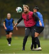 20 October 2020; Kyra Carusa, left, and Rianna Jarrett during a Republic of Ireland Women training session at Sportschule Wedau in Duisburg, Germany. Photo by Stephen McCarthy/Sportsfile