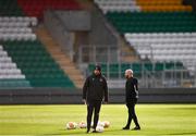 21 October 2020; Interim head coach Filippo Giovagnoli, left, and opposition analyst Shane Keegan during a Dundalk training session at Tallaght Stadium in Dublin. Photo by Ben McShane/Sportsfile