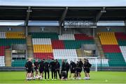 21 October 2020; Interim head coach Filippo Giovagnoli talks to his players during a Dundalk training session at Tallaght Stadium in Dublin. Photo by Ben McShane/Sportsfile