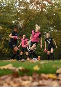 21 October 2020; Denise O'Sullivan is tackled by Rianna Jarrett, left, during a Republic of Ireland Women training session at Sportschule Wedau in Duisburg, Germany. Photo by Stephen McCarthy/Sportsfile