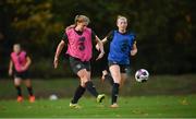 21 October 2020; Ellen Molloy and Hayley Nolan, right, during a Republic of Ireland Women training session at Sportschule Wedau in Duisburg, Germany. Photo by Stephen McCarthy/Sportsfile